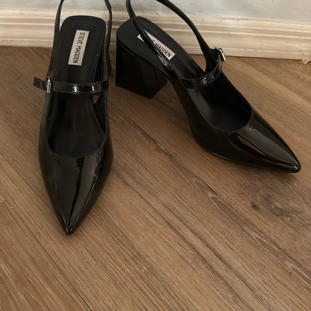 Steve Madden Black Slingback Mary Jane Heel